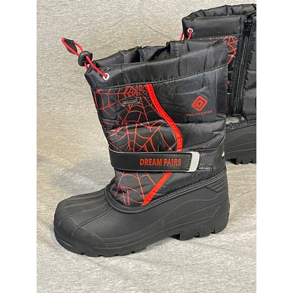 Dream Pairs Kid's Waterproof Winter Snow Boots With Spider Web Graphic Size 4 - Picture 6 of 9